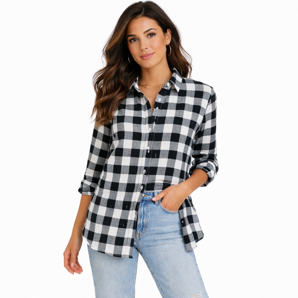 Banana Republic Dillon Classic Fit Buffalo Check Shirt Size Medium